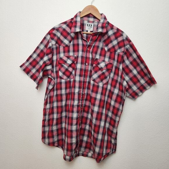 Ely Cattleman Men's Size XL Pearl Snap Short Sleeve - Picture 1 of 5